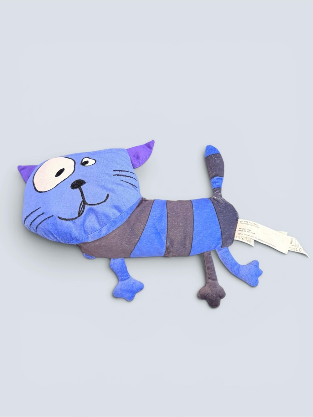 IKEA Sagoskatt Cat Plush Stuffed Animal Blue Flat 2021 VGC